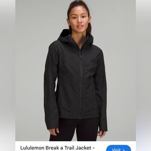 LULULEMON Break a Trail Jacket Waterproof Glyde Fabric in Black- size 6
